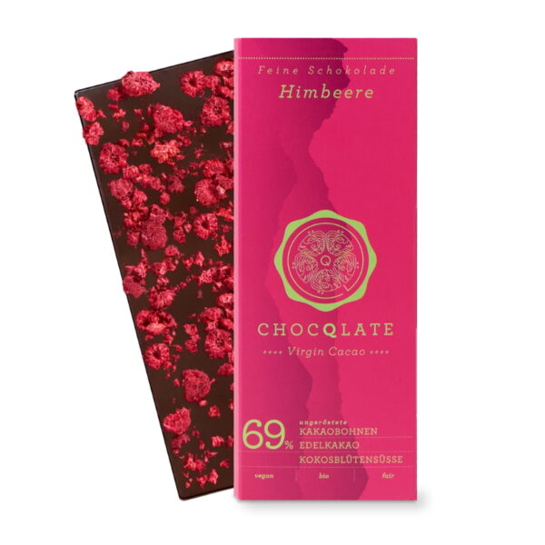 Schokoladentafel Choqlate Himbeere Bio 69 Prozent Kakaoanteil